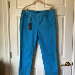 NYDJ Turquoise Snake Print Pants